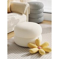 X&D Home Round Stool Living Room Small Stool Lamb Fleece Stool Children's Sofa Stool Low Stool Door