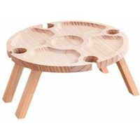 Wooden Folding Table Wooden Holder Round Foldable Desk Table