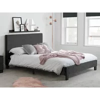 Birlea Berlin 4ft Small Double Black Crushed Velvet Glitz Fabric Bed Frame