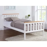 TGC Woodford 3ft Single White and Oak Wooden Bed Frame