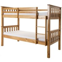 Heartlands Furniture Porto Bunk Bed Single Natural Pine Bunk Bed