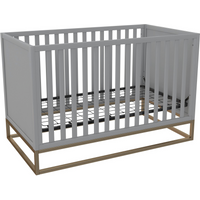 Little Seeds Haven 3in1 Crib Grey and Gold Cot Bed
