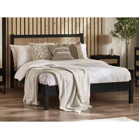 Julian Bowen Padstow 4ft6 Double Rattan and Black Wooden Bed Frame