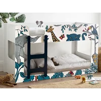 Julian Bowen Safari 3ft Single Jungle Print Wooden Bunk Bed Frame
