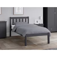 Julian Bowen Luna 3ft Single Anthracite Lacquered Wooden Bed Frame
