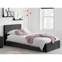 Birlea Berlin 3ft Single Black Crushed Velvet Glitz Fabric Ottoman Bed Frame