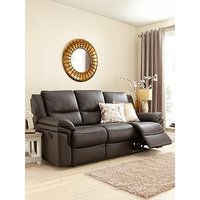 Albion Luxury Faux Leather 3 Seater High Back Manual Recliner Sofa