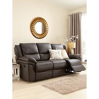 Albion Luxury Faux Leather 2 Seater High Back Manual Recliner Sofa