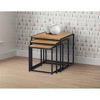 Julian Bowen Tribeca Nest Of 3 Tables - Oak Effect