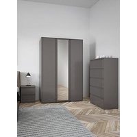 Very Home Layton 3 Piece Package - 3 Door Mirrored Wardrobe, 5 Drawer Chest And 2 Drawer Bedside Chest - Fsc&Reg; Certified