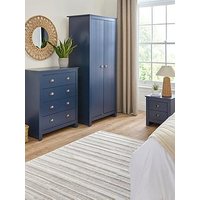 Very Home Atlanta 3 Piece Package - 3 Door Wardrobe, 4 Drawer Chest And 2 Drawer Bedside Chest - Navy