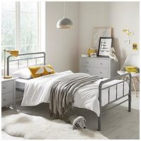 Very Home Freddie Children'S Metal Single Bed Frame With Mattress Options (Buy &Amp; Save!) - Grey - Bed Frame With Standard Mattress