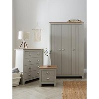 Very Home Atlanta 3 Piece Package - 3 Door Wardrobe, 4 Drawer Chest And 2 Drawer Bedside Table - Grey/Oak