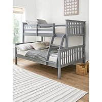 Very Home Novara Detachable Trio Bunk Bed With Mattress Options (Buy &Amp; Save!) &Ndash; Grey - Fsc&Reg; Certified - Bed Frame Only