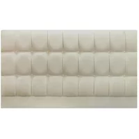 Designer Saturn 4ft Small Double Cream Faux Suede Fabric Headboard