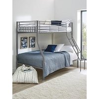 Very Home Domino Metal Trio Bunk Bed  - Bed Frame With 2 Standard Mattresses