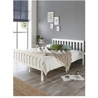Clayton Wooden Bed Frame With Mattress Options (Buy &Amp; Save!) - White