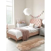 Very Home Freya Velvet Fabric Single Kids Bed Frame And Headboard With Mattress Options (Buy &Amp; Save!) - Pink - Fsc&Reg; Certified - Bed Frame Only