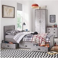 Very Home Jackson Single Storage Bed With Mattress Options (Buy And Save!) - Weathered Grey - Bed Frame With Premium Mattress