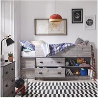 Very Home Jackson Mid Sleeper Bed With Mattress Options (Buy And Save!) - Weathered Grey - Bed Frame With Standard Mattress
