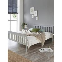 Clayton Wooden Bed Frame With Mattress Options (Buy &Amp; Save!) - Grey - Bed Frame With Microquilt Mattress