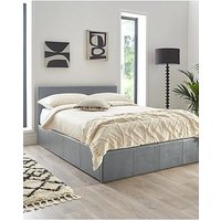 Very Home Marston Faux Leather End Lift Up Storage Ottoman Bed With Mattress Options (Buy And Save!) - Grey - Fsc&Reg; Certified - Bed Frame With Memory Mattress