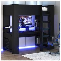 Very Home Maverick Gaming High Sleeper Bed With Mattress Options (Buy &Amp; Save!) - Black - Bed Frame With Standard Mattress