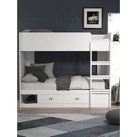 Very Home Atlanta Storage Bunk Bed With Mattress Options (Buy &Amp; Save!) - White - Bunk Bed Frame With 2 Standard Mattresses