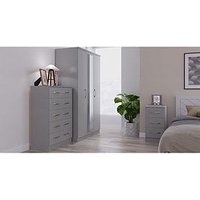 Swift Elton Part Assembled 3 Piece Package - 3 Door Mirrored Wardrobe, 5 Drawer Chest And 2 Bedside Chests - Fsc&Reg; Certified
