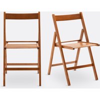 Set of 2 Yann Solid Beech Folding Chairs