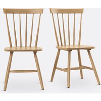 Set of 2 Jimi Solid Wood Spindle-Back Dining Chairs