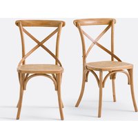 Set of 2 Cedak Oak Cross-Back Chairs
