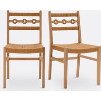Set of 2 Menorca Oak and Braiding Chairs