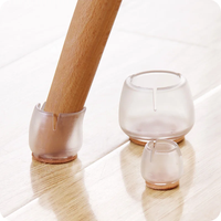 10pcs/Set Transparent Silicone Rectangle Square Round Chair Leg Caps Feet Pads Furniture Table Feets