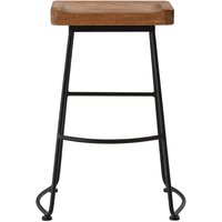 Bar Stool in Weathered Oak Wood and Metal