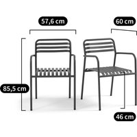Set of 2 Manni Aluminium Garden Armchairs