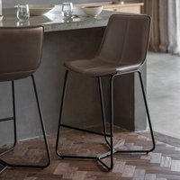 Hines Industrial Faux Leather Bar Stools (Set of 2)
