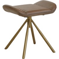 Midcentury Leather Angular Footstool