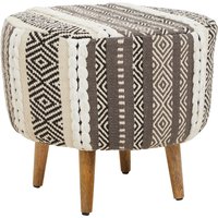 Berber Textured Round Footstool