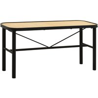 Rattan and Metal Dining Bench