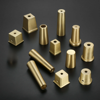 1Pc Gold Brass Copper Cabinet Leg Cover Chair Feet Protector Sofa Leg Tube Metal Cup Furniture Leg