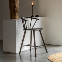 Fallon Dark Stained Oak Round Spindle Barstool