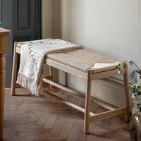 Ende Solid Oak & Woven Rope 2 Seater Dining Bench