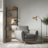 Ada Scandi Soft Brushed Armchair with Light Wood Legs