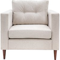 Marchfield Buttoned Soft Brushed Armchair with Dark Wood Legs