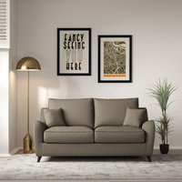 Amelia Woven 2 Seater Sofa with Dark Wood Legs