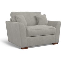 Florence Soft Brushed Snuggle Chair with Dark Brown Wood Legs