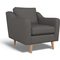 Rosa Curve Soft Woven Armchair with Light Wood Legs