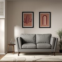 Frida Contemporary Soft Brushed 2 Seater Feather Sofa with Dark Wood Legs