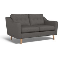 Rosa Curve Buttoned Soft Woven 2 Seater Sofa with Light Wood Legs